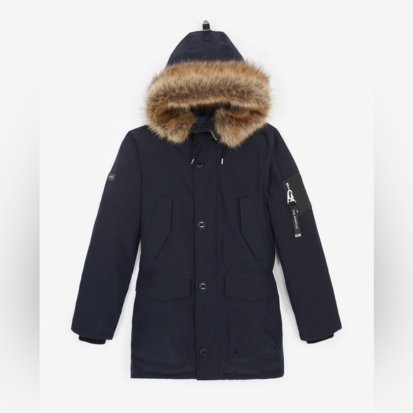 The Kooples Men’s Luxury Parka Coat – Size Large – NWT $788 Fur Trim Super Warm